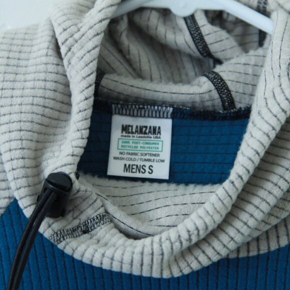 BRAND NEW Melanzana Micro Grid Hoodie V2 "Fog & Marine" Men's Small - Picture 4 of 5